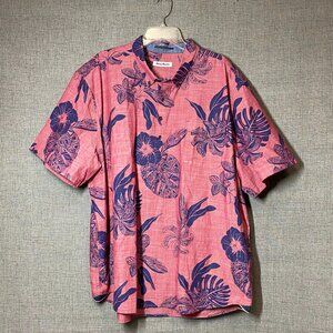 Tommy Bahama Hawaiian Shirt Tatau Fronds Camp Shirt Popover Cotton SZ 3XL
